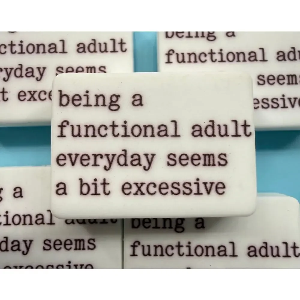 Set of 5 Snarky “Functional Adult” Silicone Focals for Pens Keychains funny
